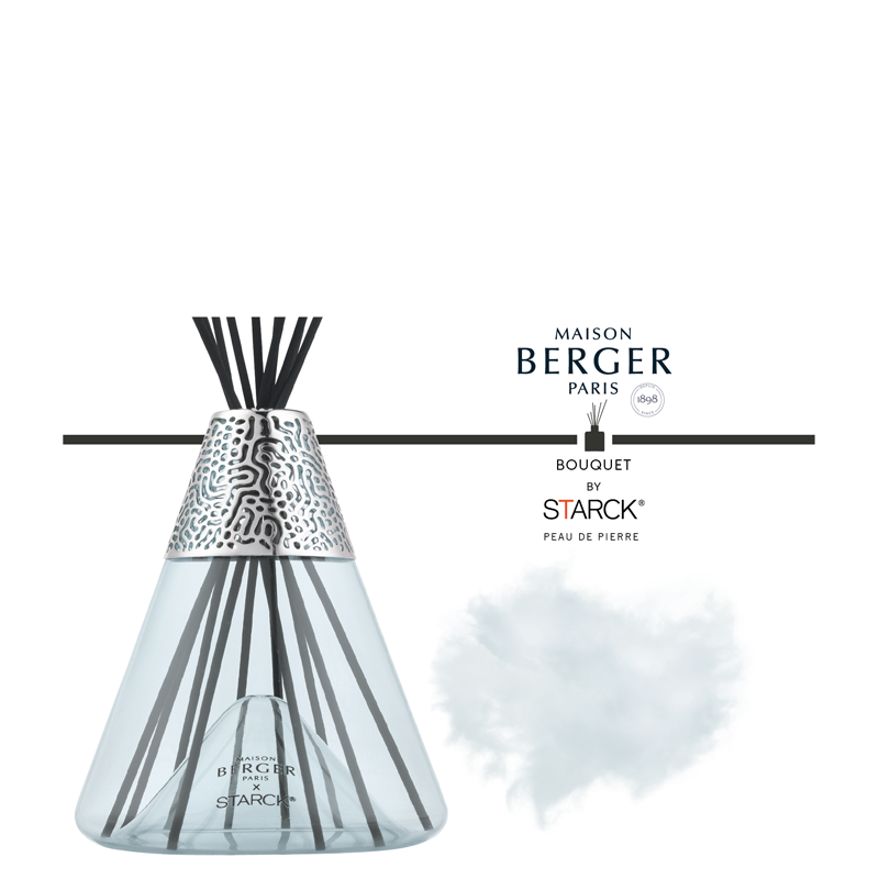 Аромадиффузор by Starck серый с ароматом  Peau de Pierre 400мл Maison Berger