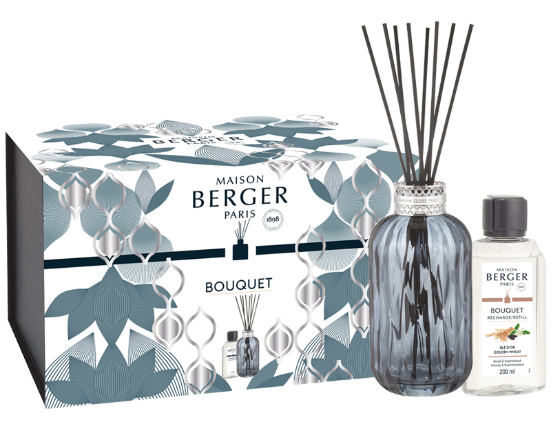 Аромадиффузор "Квинтэссенция" голубой с ароматом "Золотая Пшеница" 200мл Maison Berger