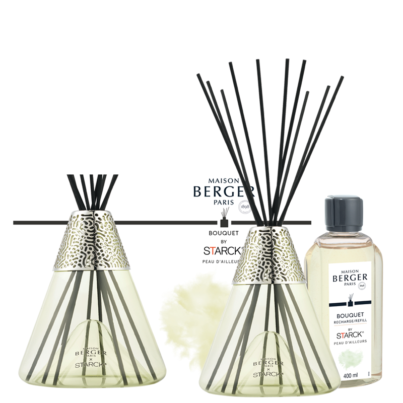 Аромадиффузор by Starck зеленый с ароматом Peau d'ailleurs 400мл Maison Berger