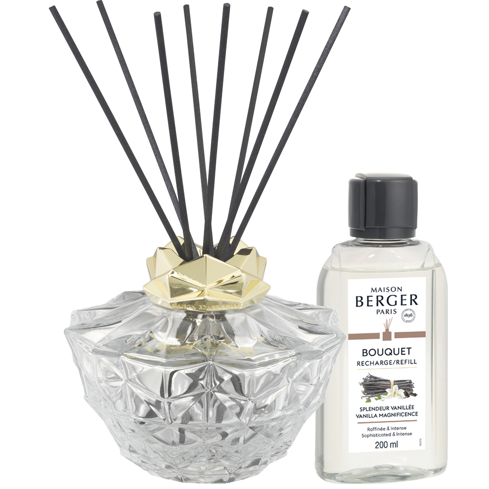 Аромадиффузор "Кали" прозрачный с ароматом "Ванильное Великолепие" 200мл Maison Berger